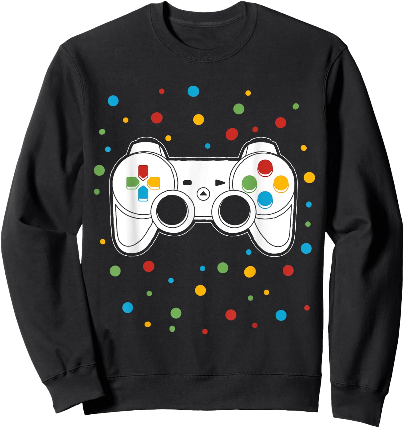 Dot Video Game Gamer Colorful Polka Dot Boy Kid Teen Youth Sweatshirt - Sweatshirt | Black