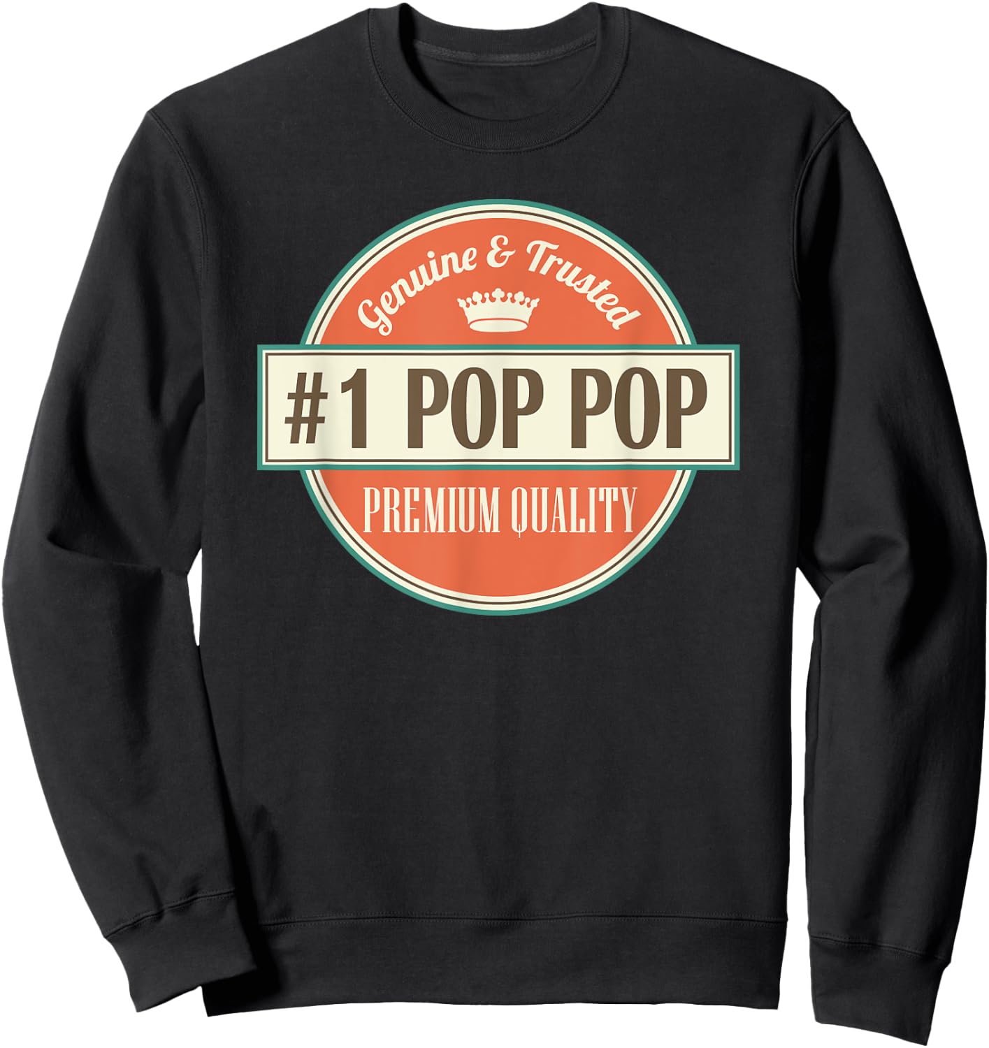 Number 1 Pop Pop Grandfather Fathers Day Gift Sweatshirt - Sweatshirt | Black