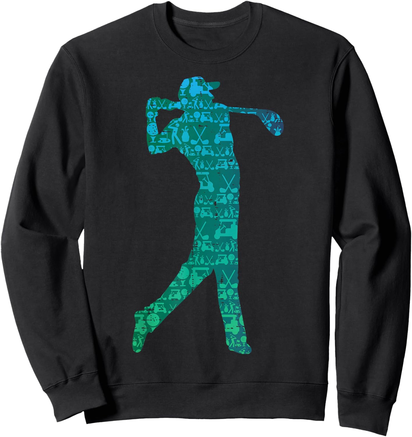 Golfer Silhouette Golf Things Golfing Dad Men Women Kids Sweatshirt - Sweatshirt | Black