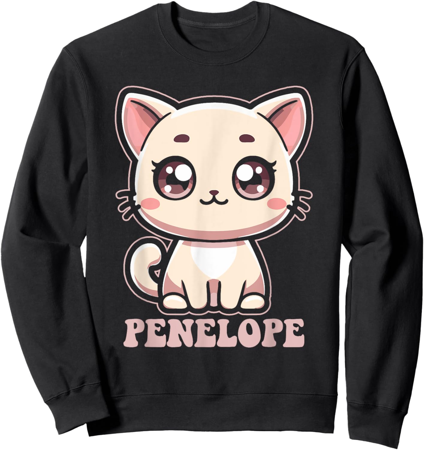 Penelope Cute Kitty Cat Design for Girls Name Penelope Sweatshirt - Sweatshirt | Black