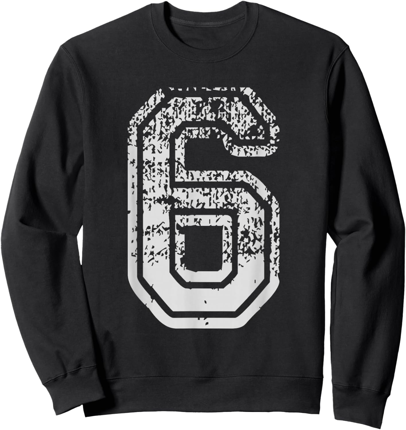 Team Jersey Uniforms Number 6 six School Sports Birthdays Sweatshirt - Sweatshirt | Black