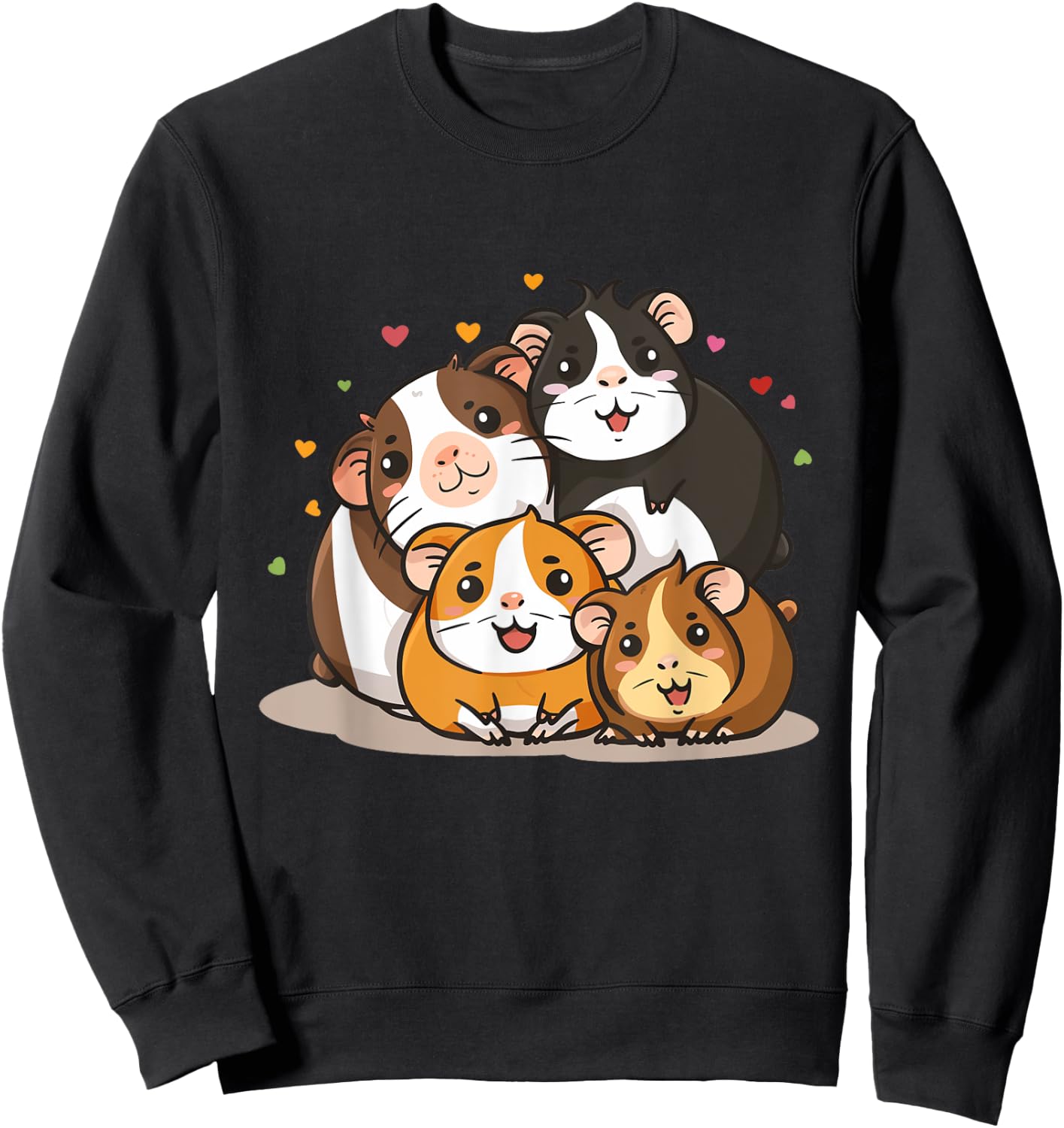 Giggling Guinea Pig Family Portrait Sweatshirt - Sweatshirt | Black