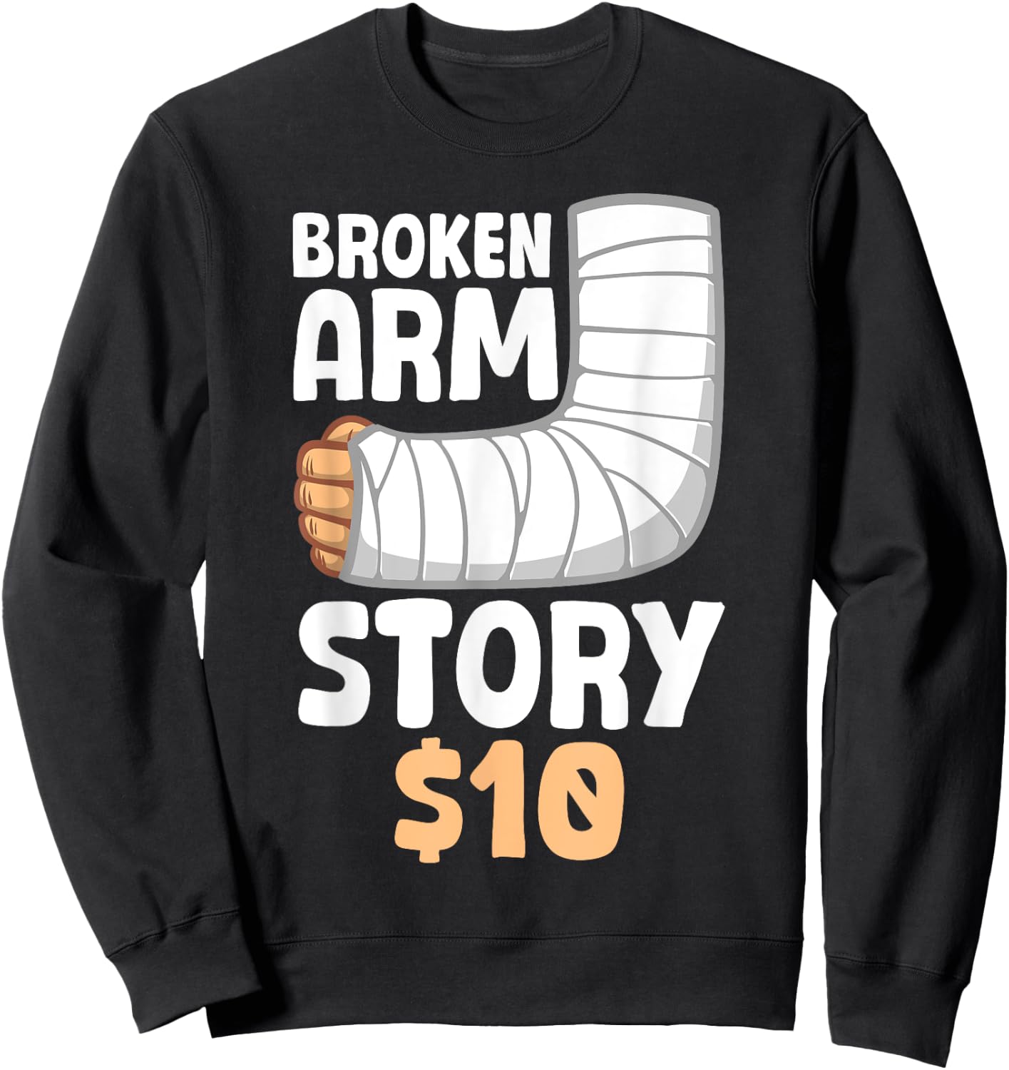 Cool Broken Arm Design Women Kids Elbow Broken Arm Sweatshirt - Sweatshirt | Black