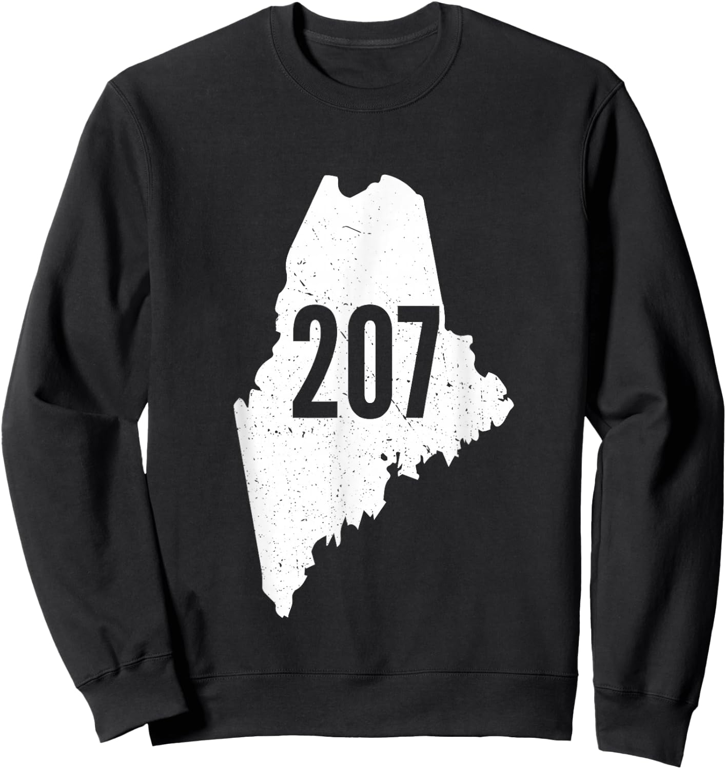 207 Maine State Area Code Outline Pride Sweatshirt - Sweatshirt | Black