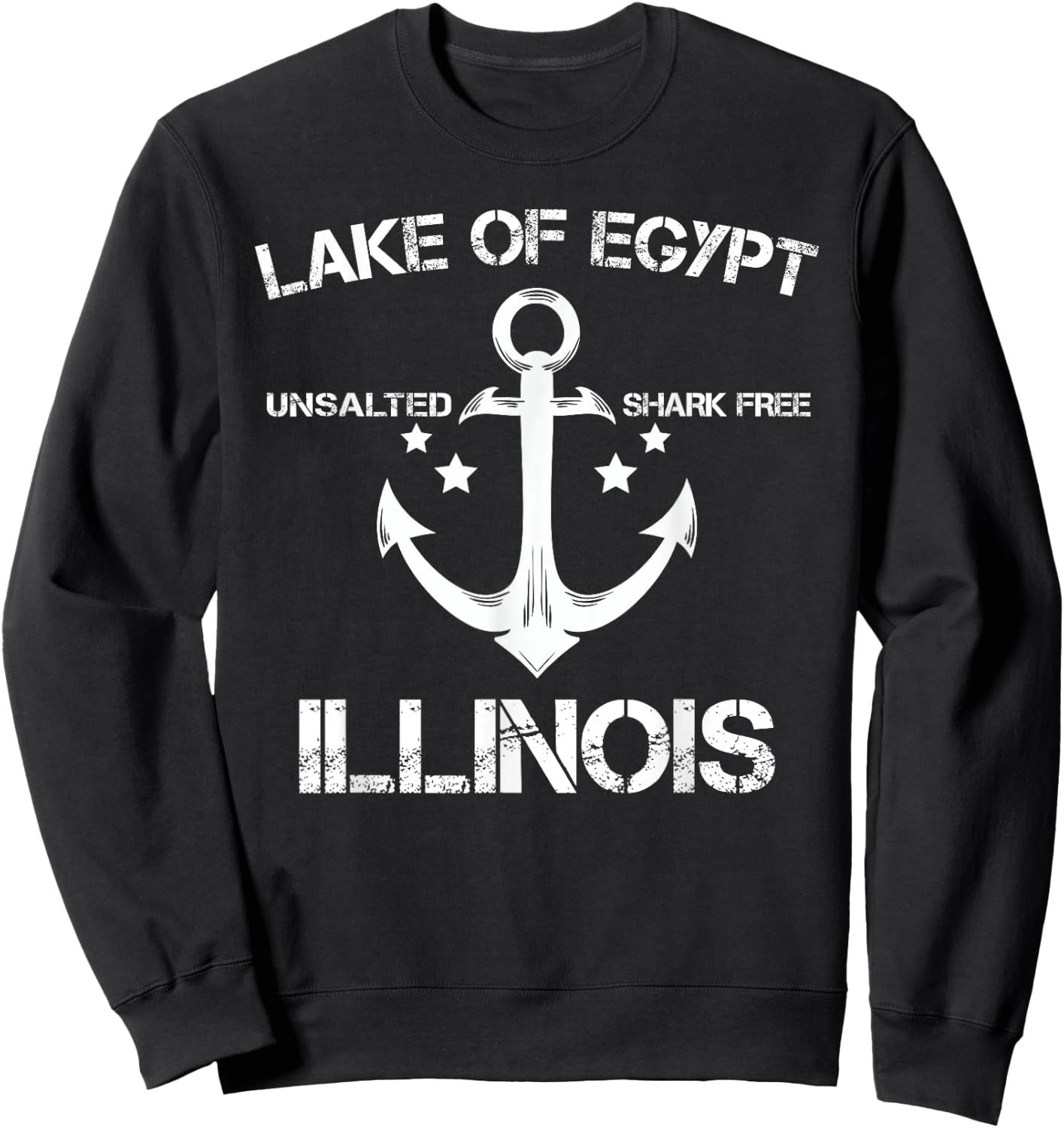 LAKE OF EGYPT ILLINOIS Funny Fishing Camping Summer Gift Men Women Girls Kids Sweatshirt - Sweatshirt | Black