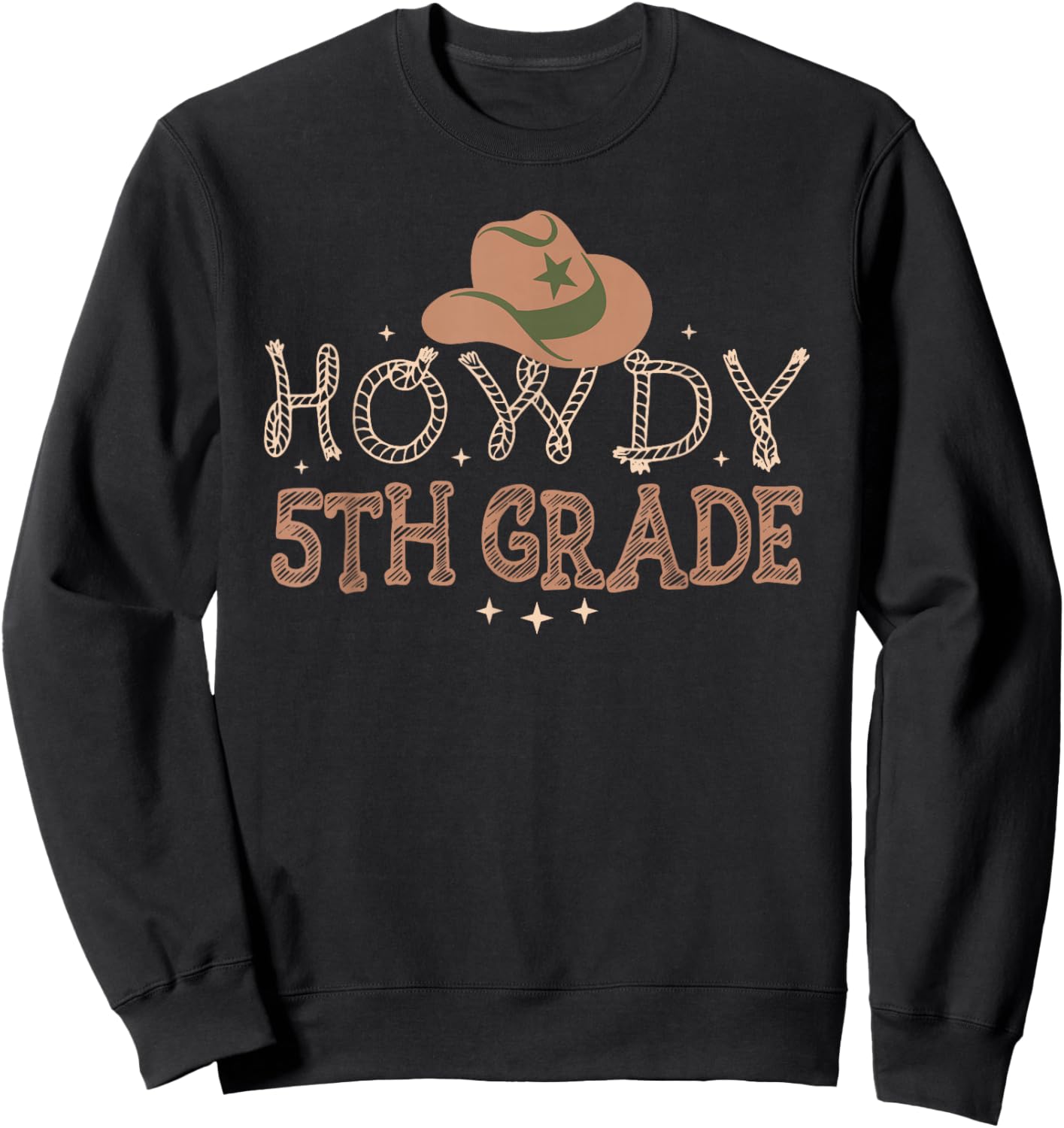 Howdy 5th Grade Teacher Rodeo Back To School Western Cowboy Sweatshirt - Sweatshirt | Black