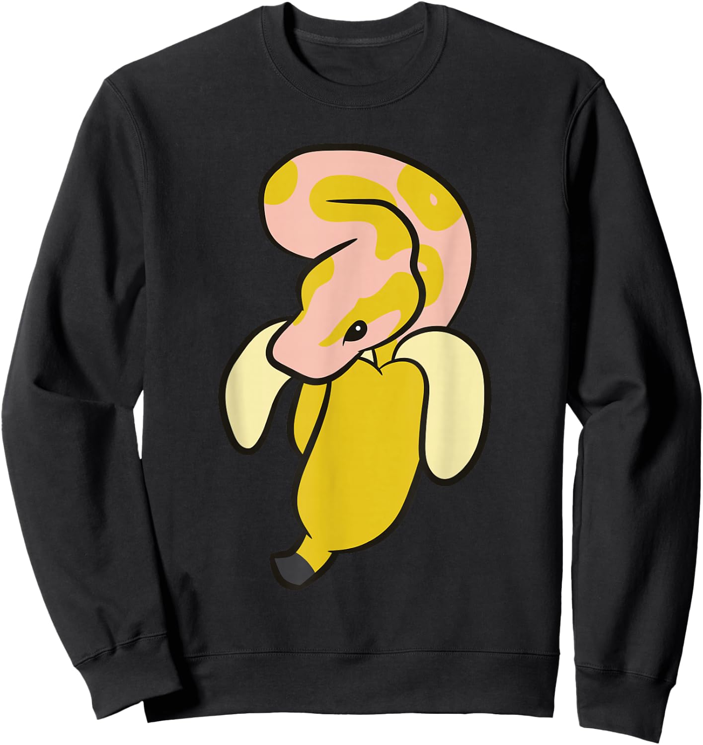 Banana Fruit Funny Banana Ball Python Snake Sweatshirt - Sweatshirt | Black
