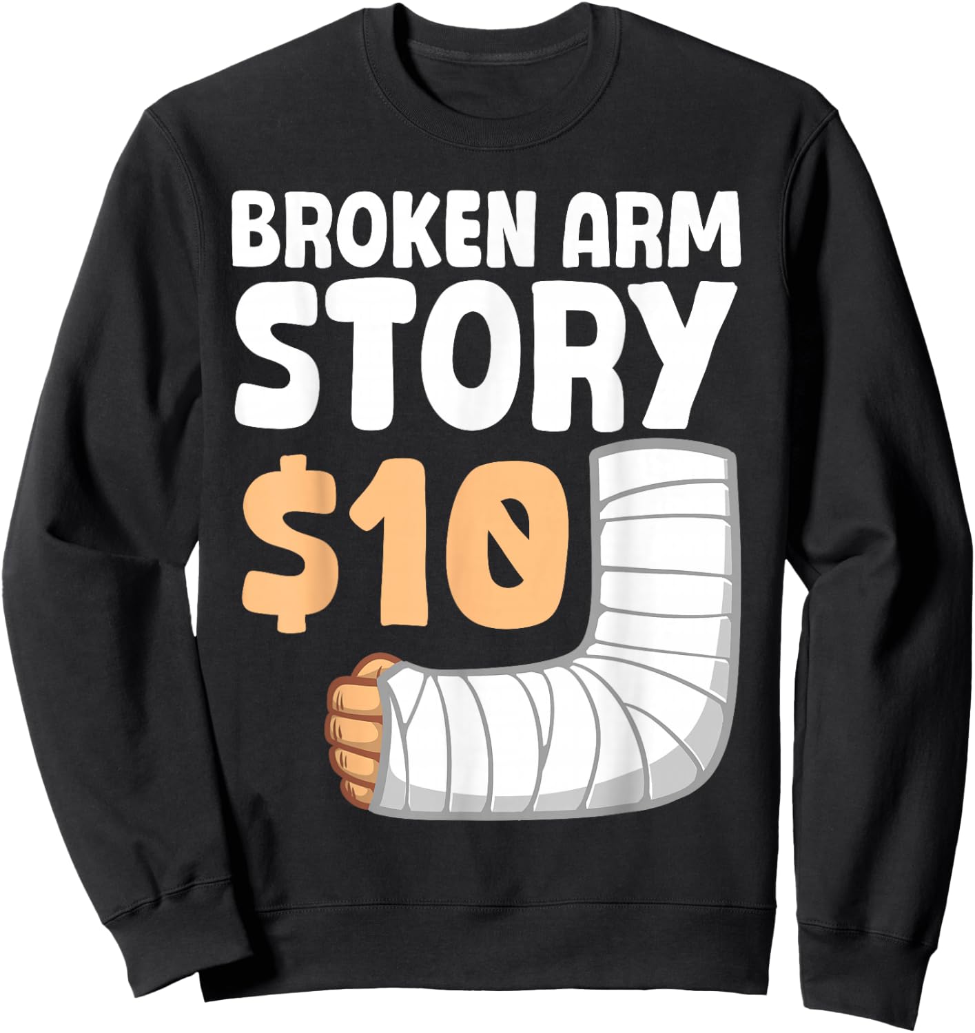 Cool Broken Arm Design Women Kids Elbow Broken Arm Sweatshirt - Sweatshirt | Black