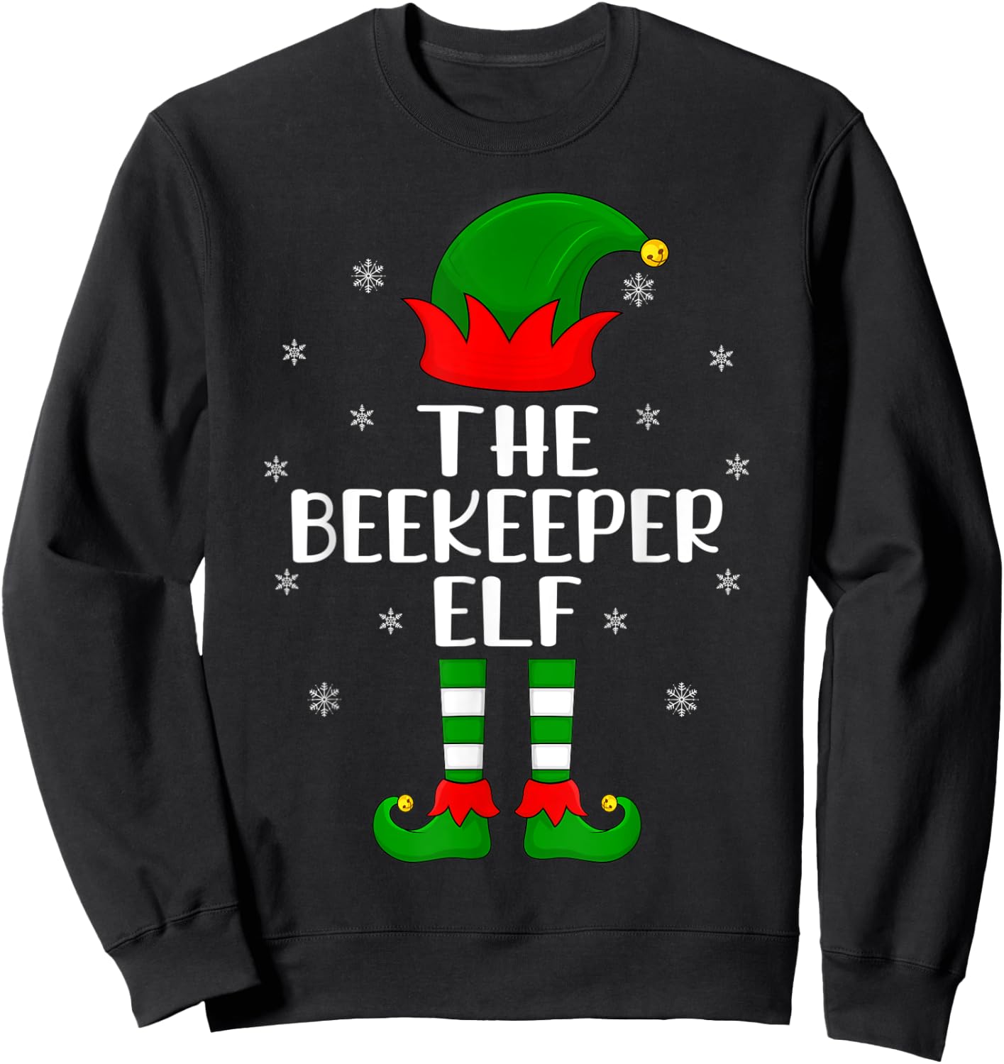 The Beekeeper Elf Christmas Party Matching Family Xmas Sweatshirt - Sweatshirt | Black