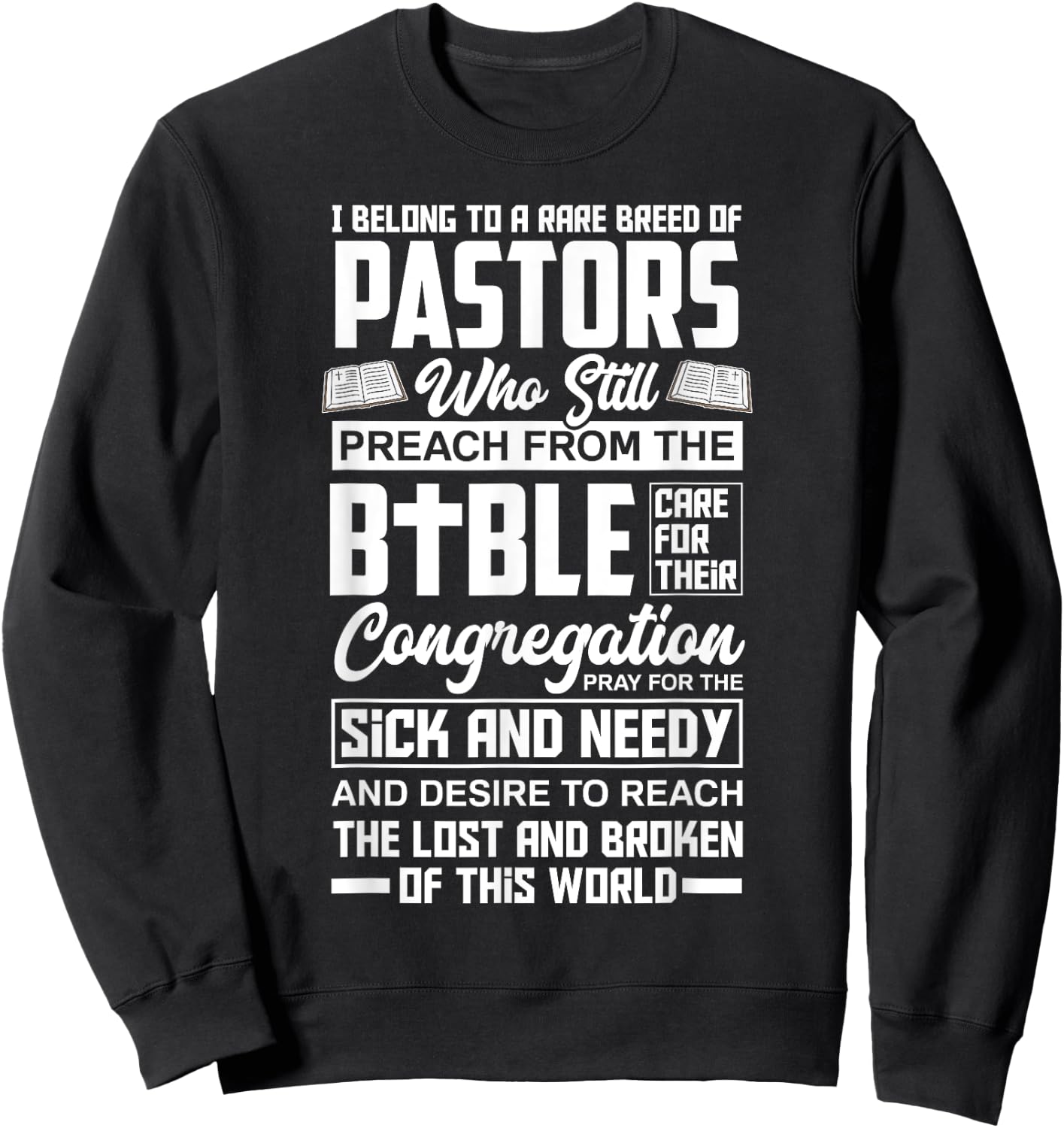 I Belong To A Rare Breed Of Pastors Minister Clergy Pastor Sweatshirt - Sweatshirt | Black
