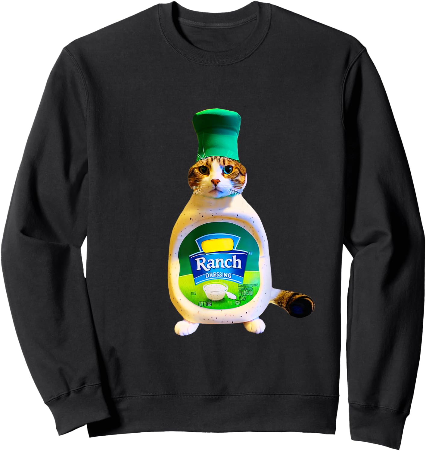 Ranch Dressing Cat Gift Funny Ranch Dressing Sauce Humor Women Girls Kids Sweatshirt - Sweatshirt | Black