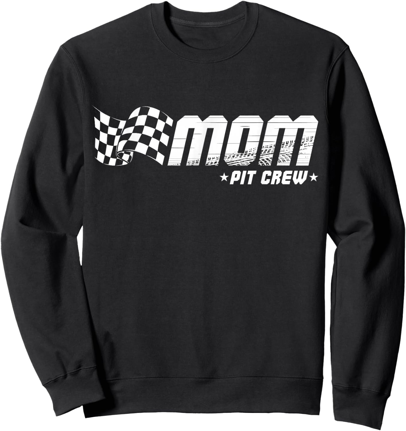 Mom Pit Crew Race Car Birthday Family Racing Sweatshirt - Sweatshirt | Black