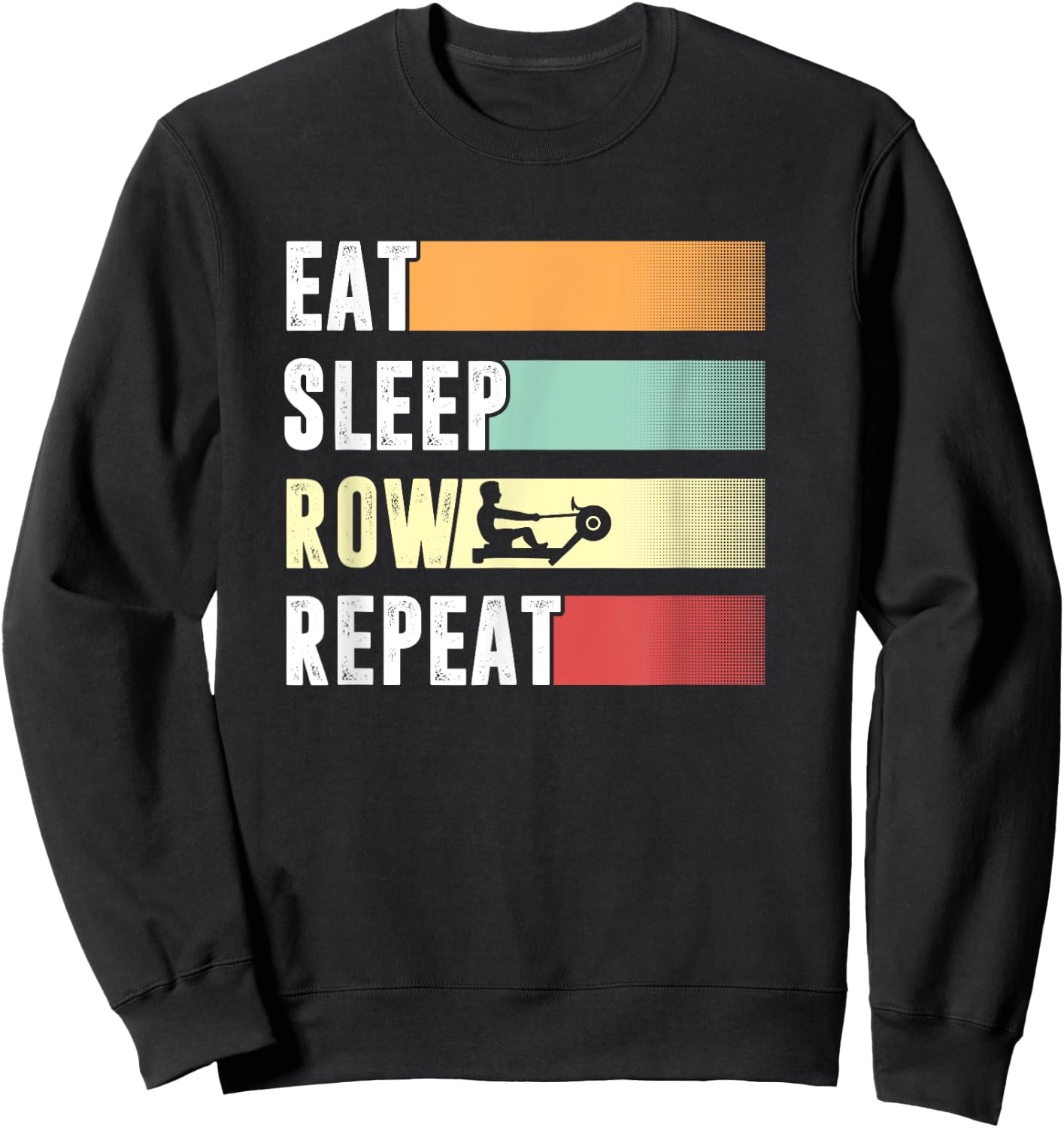 Rowing Machine Exercise Erg Workout Fitness Funny Ergometer Sweatshirt - Sweatshirt | Black