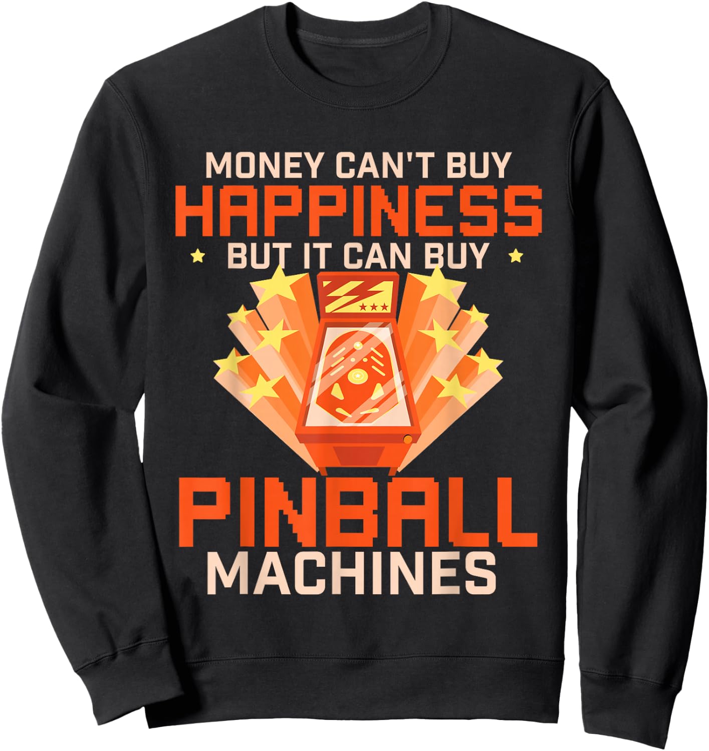 Buy Pinball Machines - Vintage Multiball Pinball Arcade Game Sweatshirt - Sweatshirt | Black