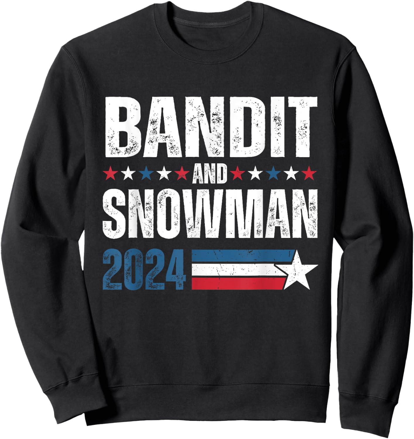 Bandit And Snowman 2024 Election USA Flag Sweatshirt - Sweatshirt | Black