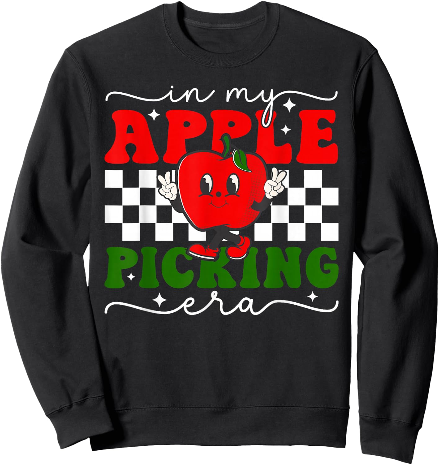 In My Apple Picking Era Retro Harvest Season Fall Autumn Sweatshirt - Sweatshirt | Black