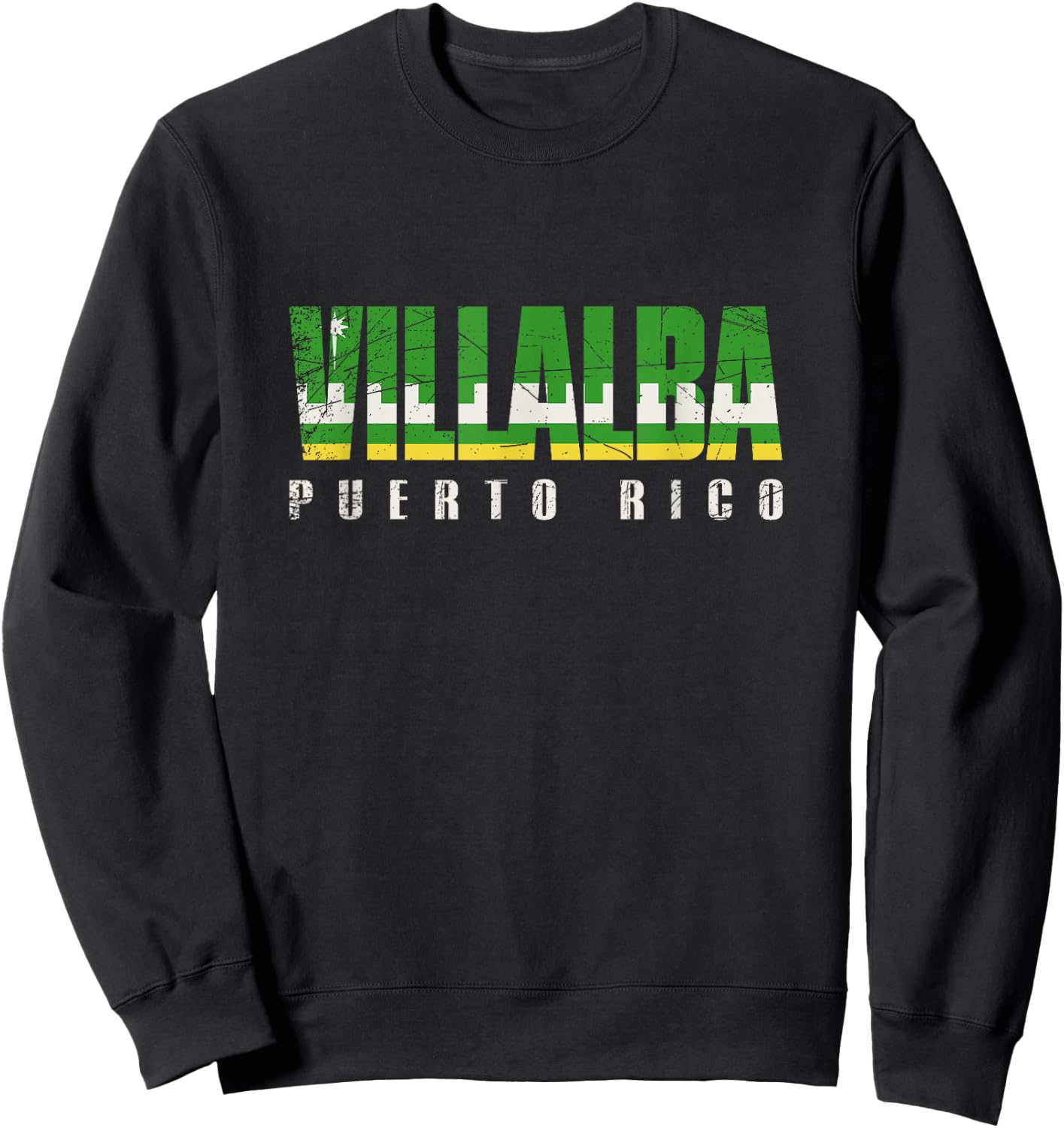 Villalba City in Puerto Rico, Villalba Flag Sweatshirt - Sweatshirt | Black
