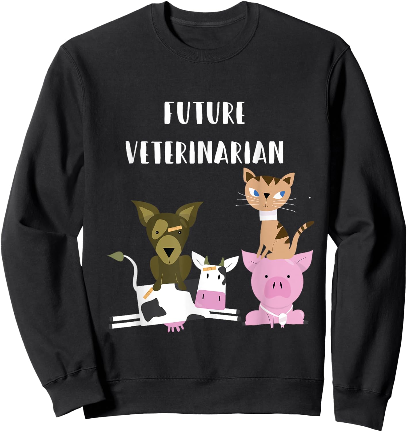 Future Veterinarian Funny Animal Lover T Shirt Sweatshirt - Sweatshirt | Black