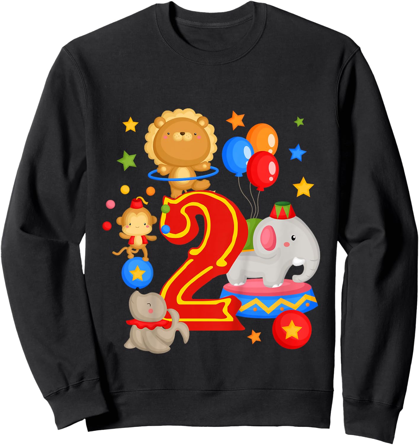 Circus Birthday 2nd Birthday Carnival 2 Years Old Sweatshirt - Sweatshirt | Black