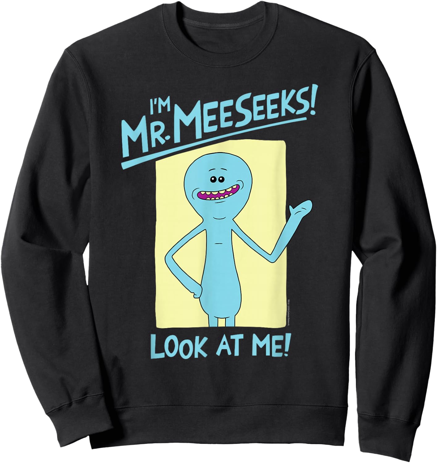 Ripple Junction Rick and Morty I'm Mr. Meeseeks! - Women's Black Cartoon - Small - Classic Fit - Short Sleeve - - All Seasons - 1 Count Sweatshirt - Sweatshirt | Black