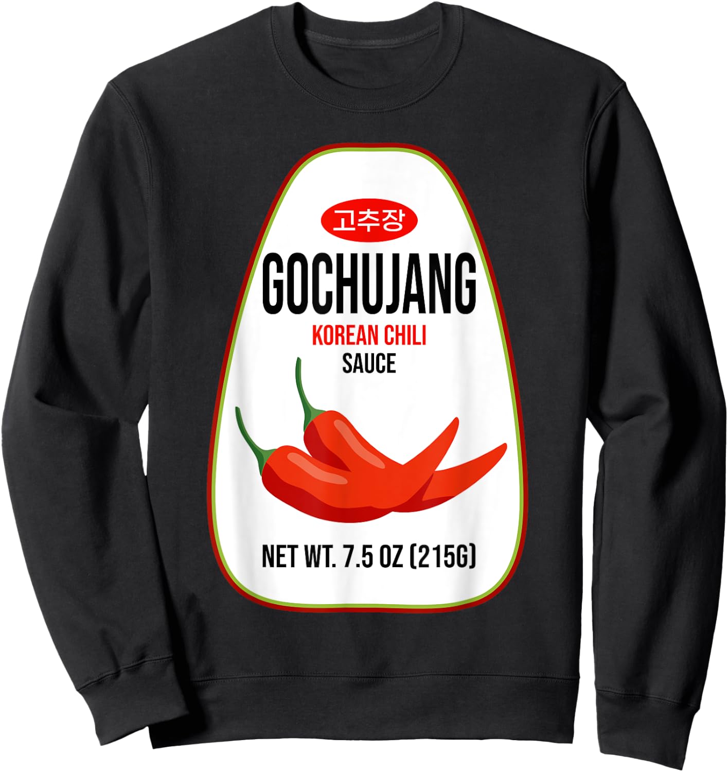 Gochujang Korean Chili Paste Halloween Easy DIY Lazy Costume Sweatshirt - Sweatshirt | Black