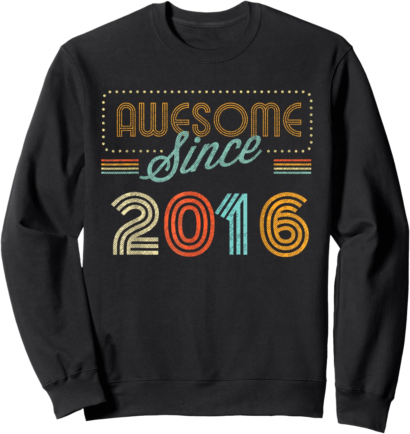 Awesome Since 2016 Year of Birth Birthday Sweatshirt - Sweatshirt | Black