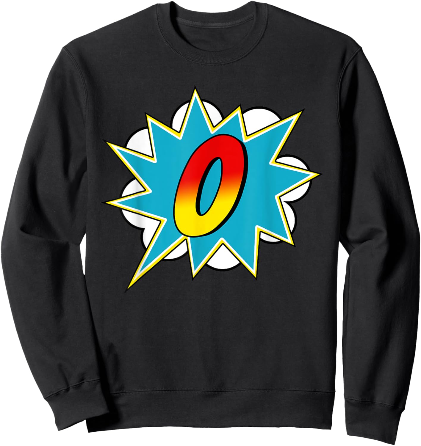 Letter O Superhero Name Comic Letter Retro Costume Sweatshirt - Sweatshirt | Black