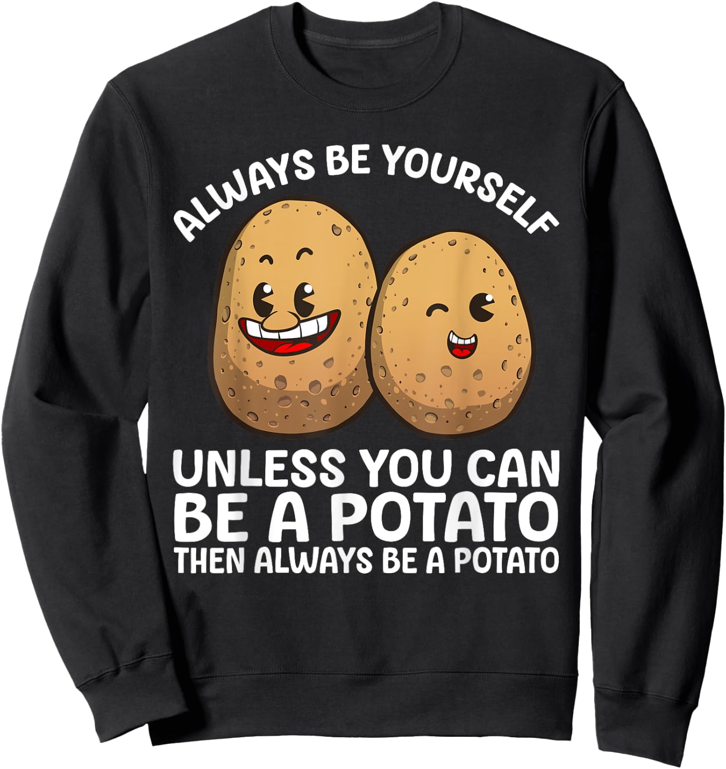 Cute Potato Costume Women Kids Potaty Novelty Potato Sweatshirt - Sweatshirt | Black