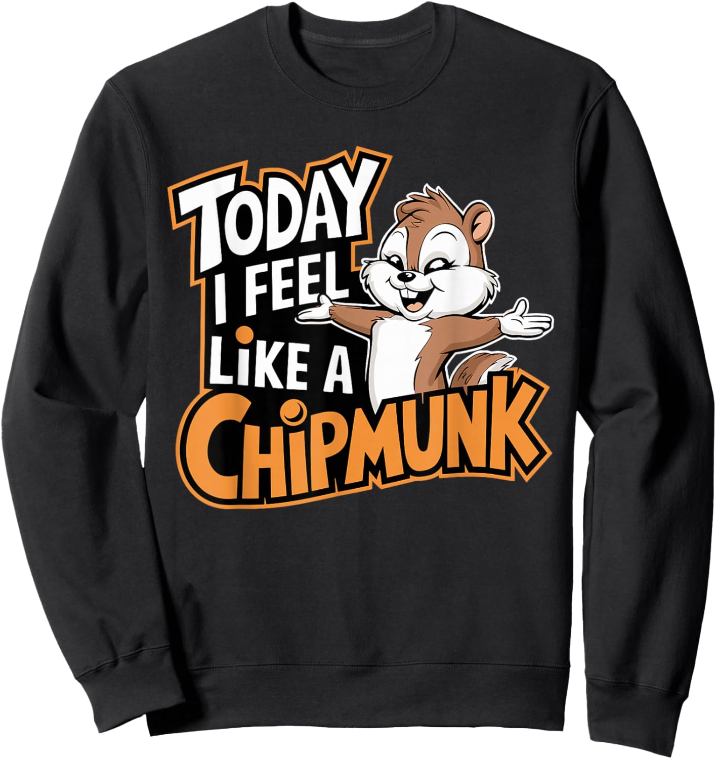 Today I Feel Like A Chipmunk Funny Cute Cartoon Kids Animal Sweatshirt - Sweatshirt | Black