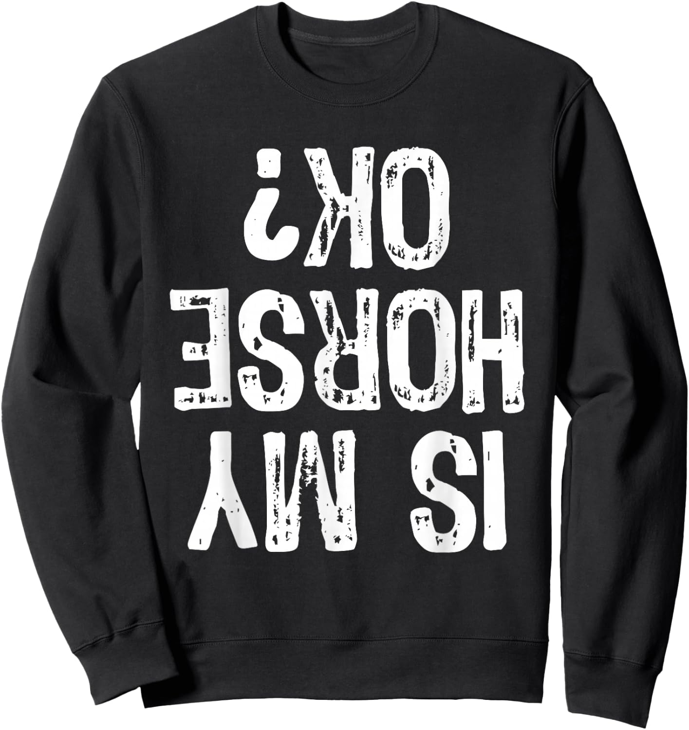 Is My Horse Ok? Horseback Riding Funny Equestrian Okay Sweatshirt - Sweatshirt | Black