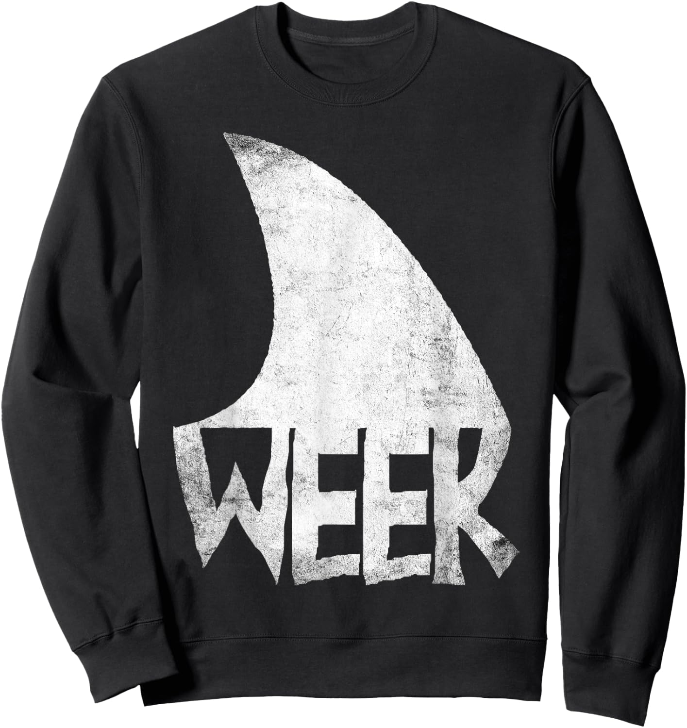 Shark Fin Art Simple Week 2025 Design for Ocean Sharks Lover Sweatshirt - Sweatshirt | Black