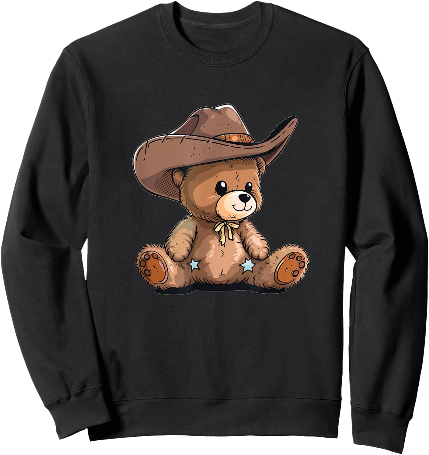 Cute Cowboy Teddy Bear Sweatshirt - Sweatshirt | Black