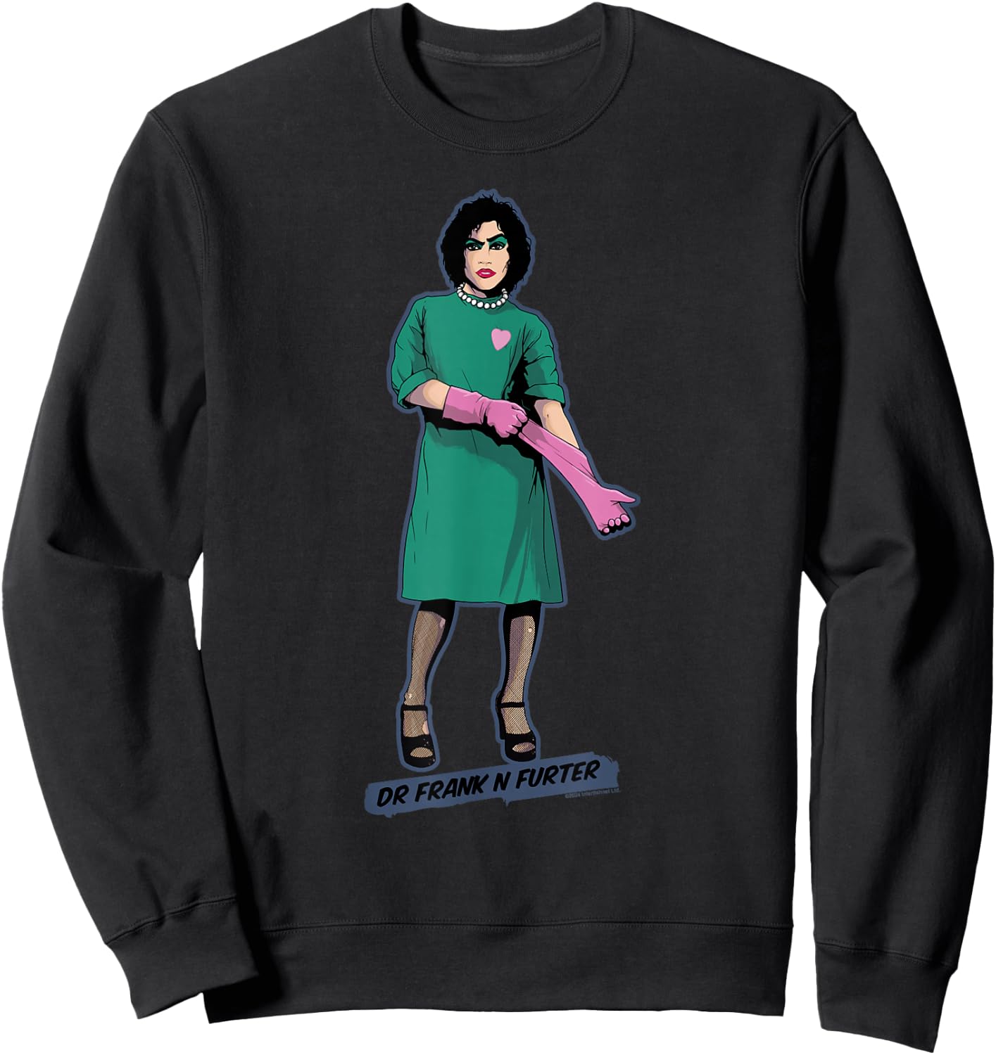 Rocky Horror Show Dr Frank N Furter Pink Gloves Sweatshirt - Sweatshirt | Black