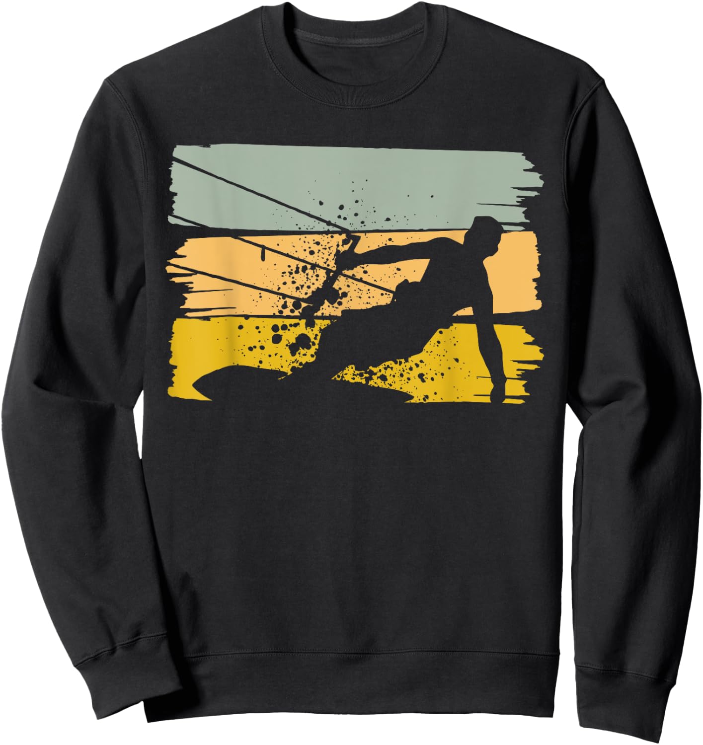 Vintage Kite Surfing, Kiteboarding, Kiter, Water Sports Fun Sweatshirt - Sweatshirt | Black