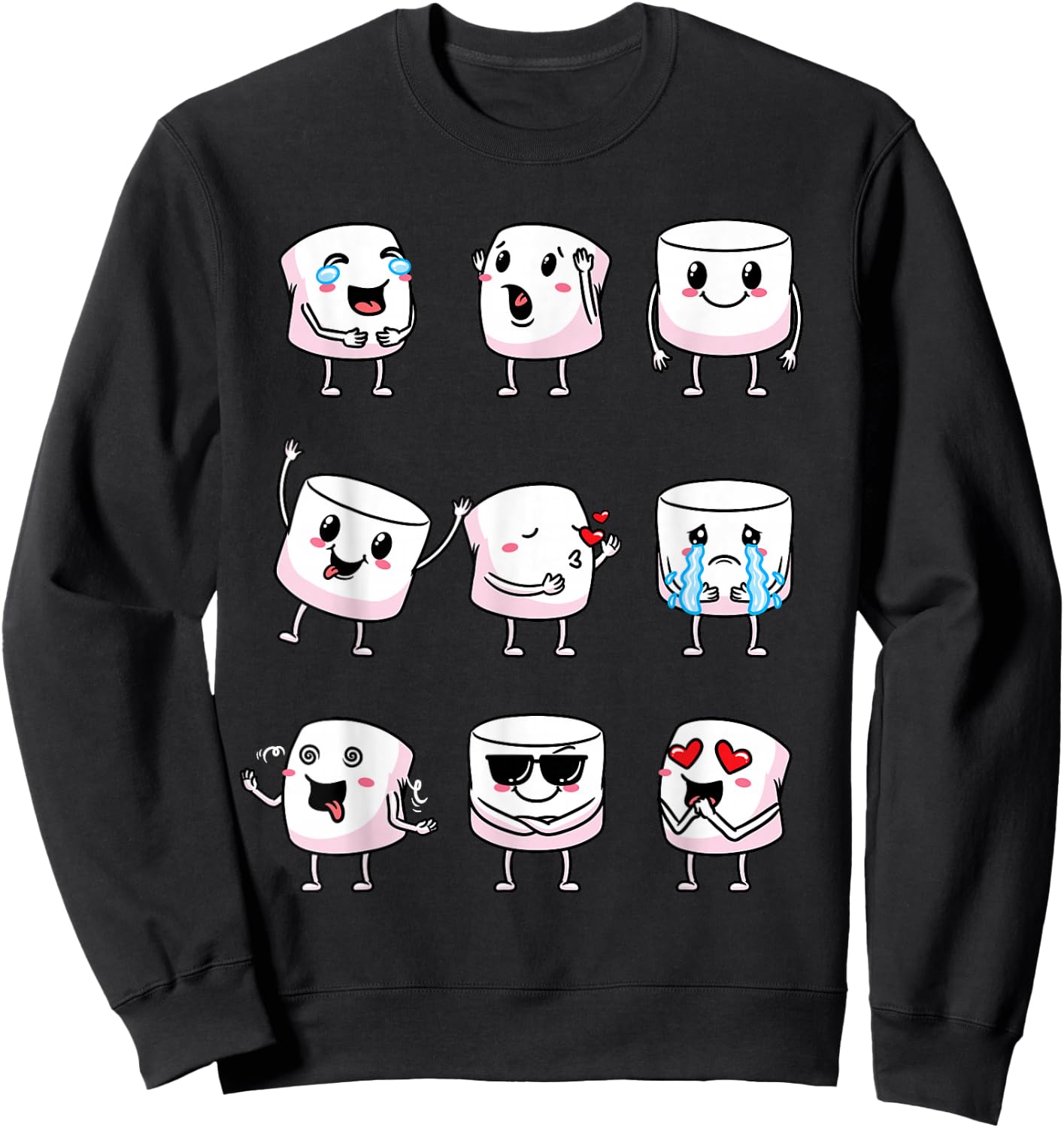 Marshmallow Designs Camper Camping Men Women Sweatshirt - Sweatshirt | Black