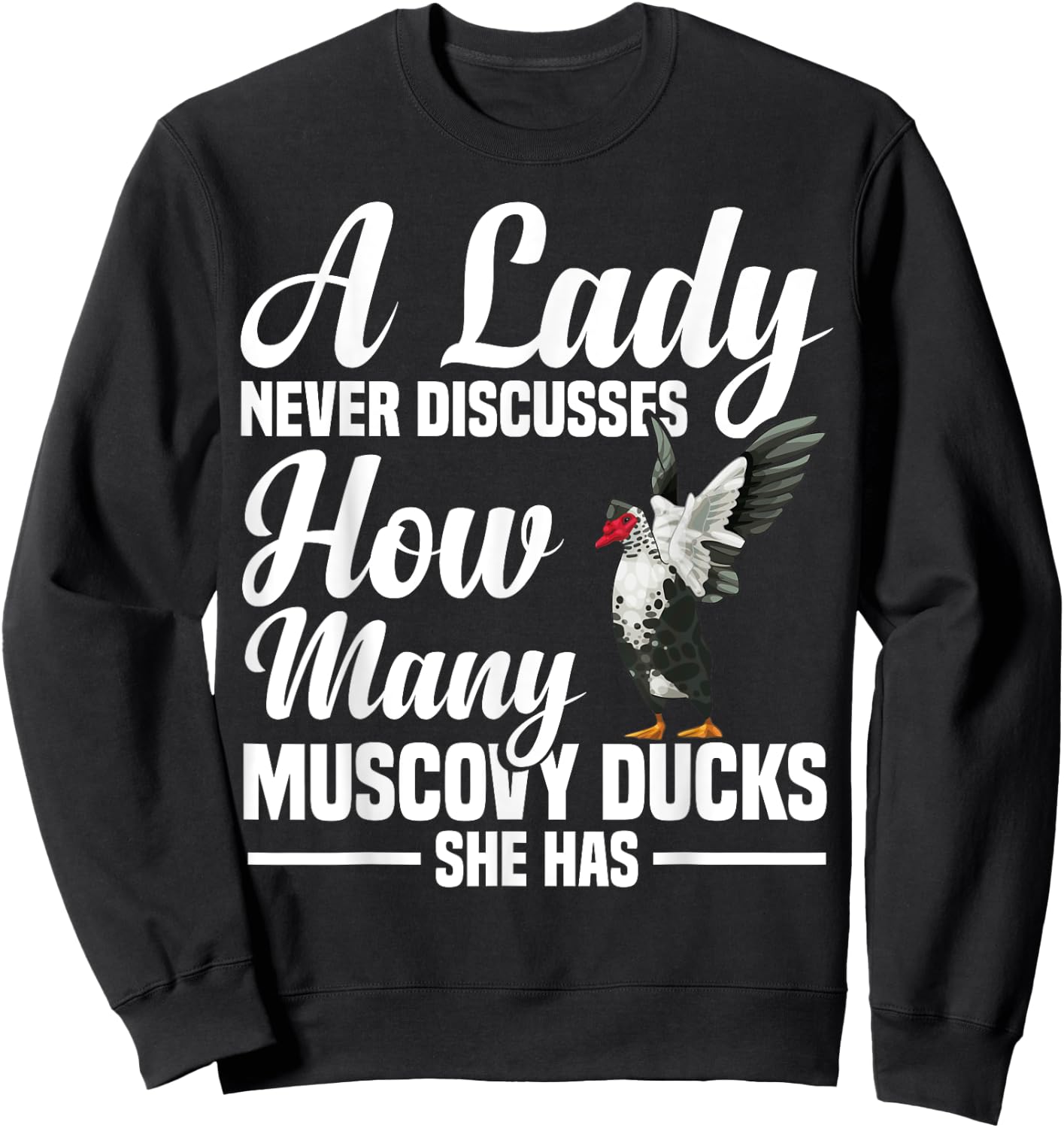 Muscovy Duck Plush Muscovy Duck Toys Ornament Muscovy Ducks Sweatshirt - Sweatshirt | Black