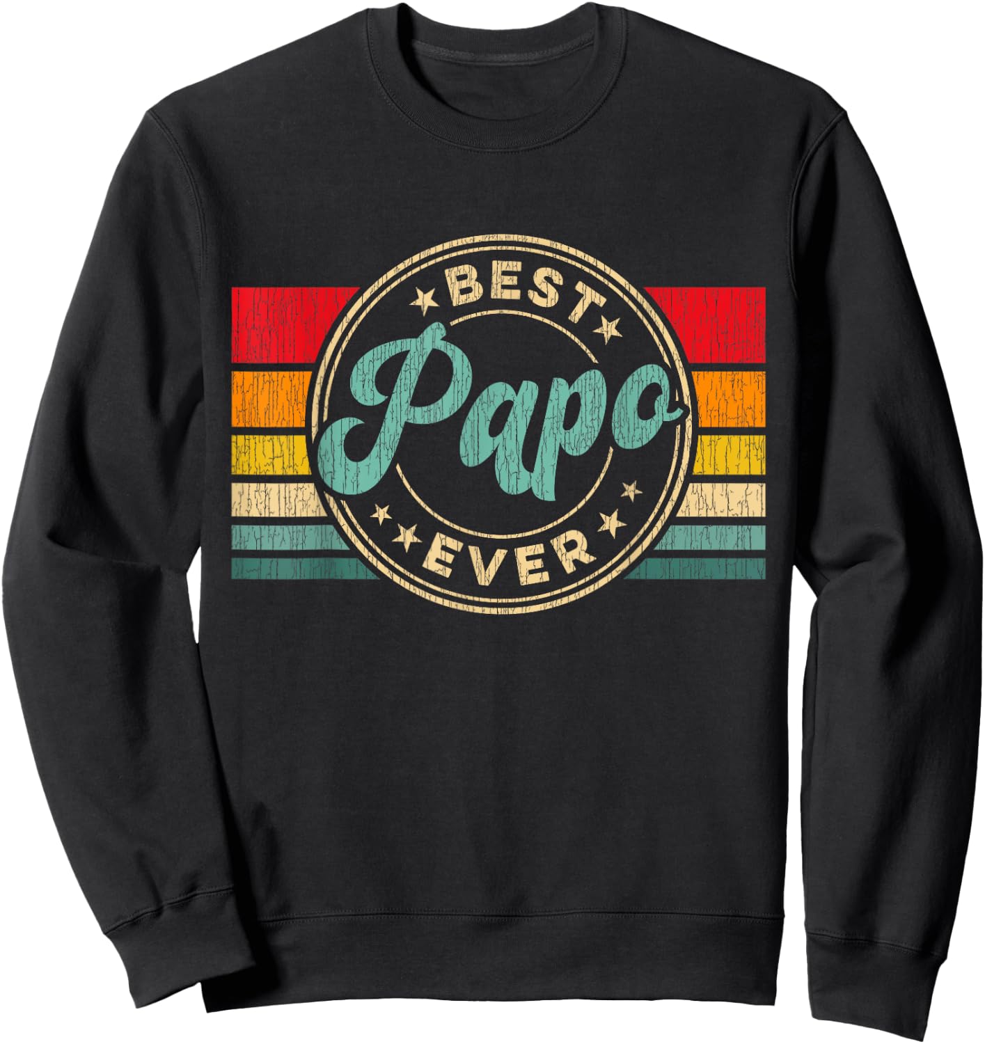 Best Papo Ever Vintage Retro Father's Day Gift Sweatshirt - Sweatshirt | Black