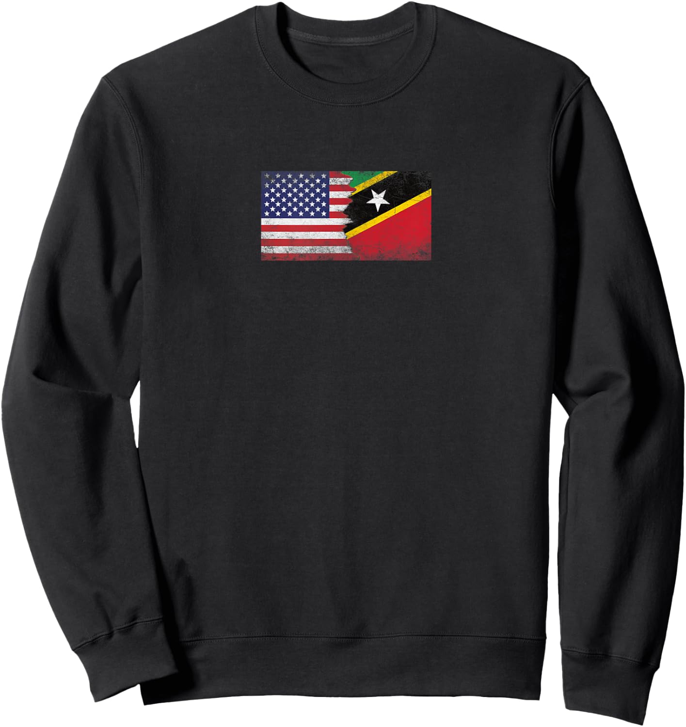 USA & St Kitts and Nevis Flags - American Kittian Sweatshirt - Sweatshirt | Black
