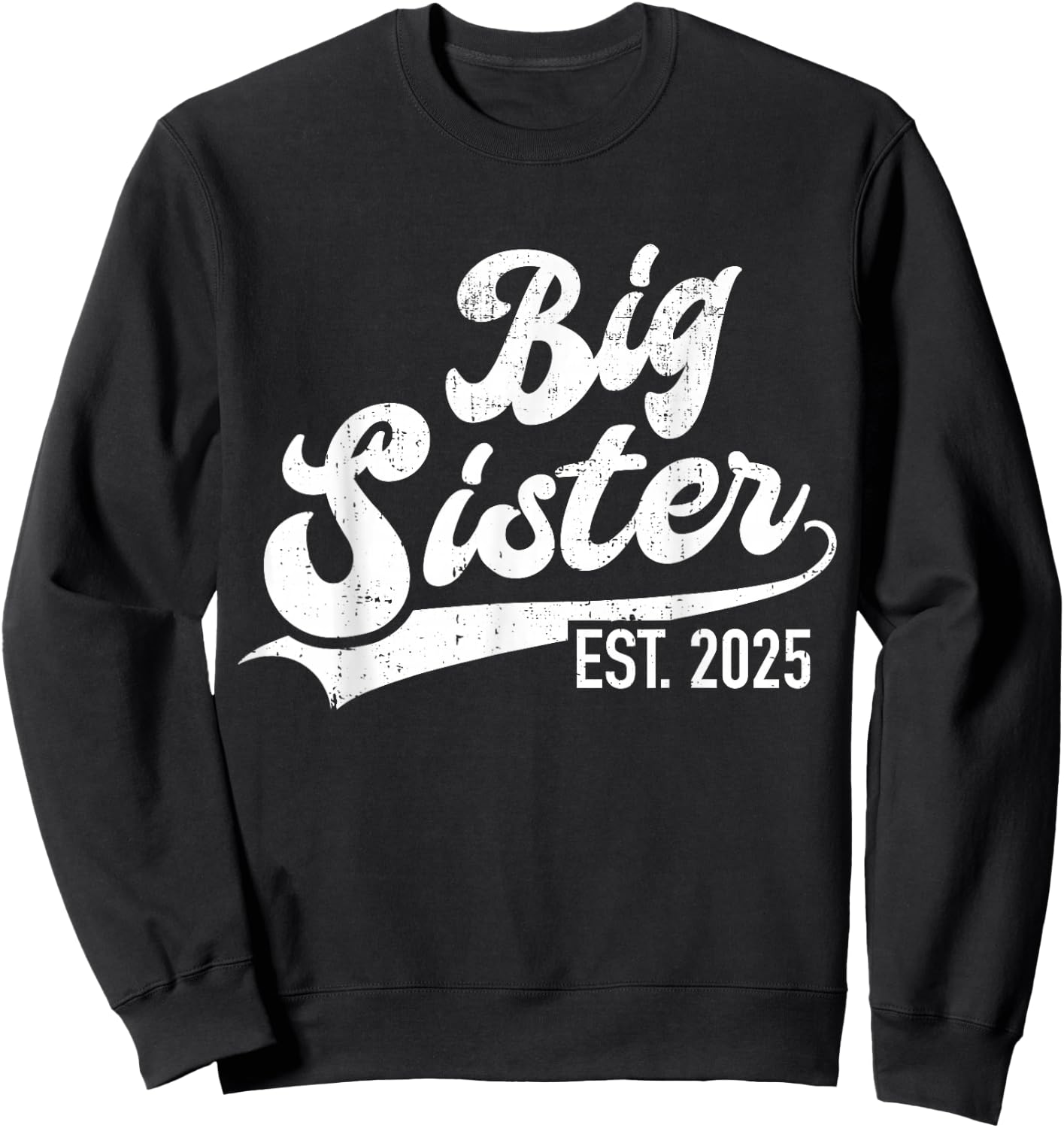 Big sister est. 2025 rainbow for baby announcement Sweatshirt - Sweatshirt | Black
