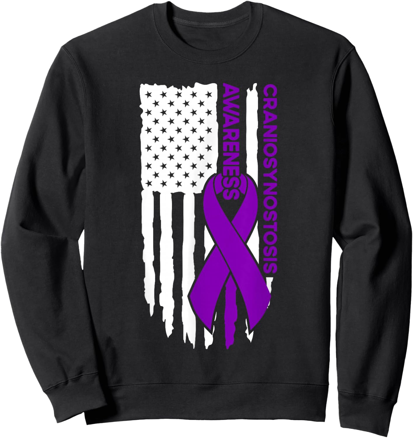 Craniosynostosis Awareness Flag Craniosynostosis Sweatshirt - Sweatshirt | Black
