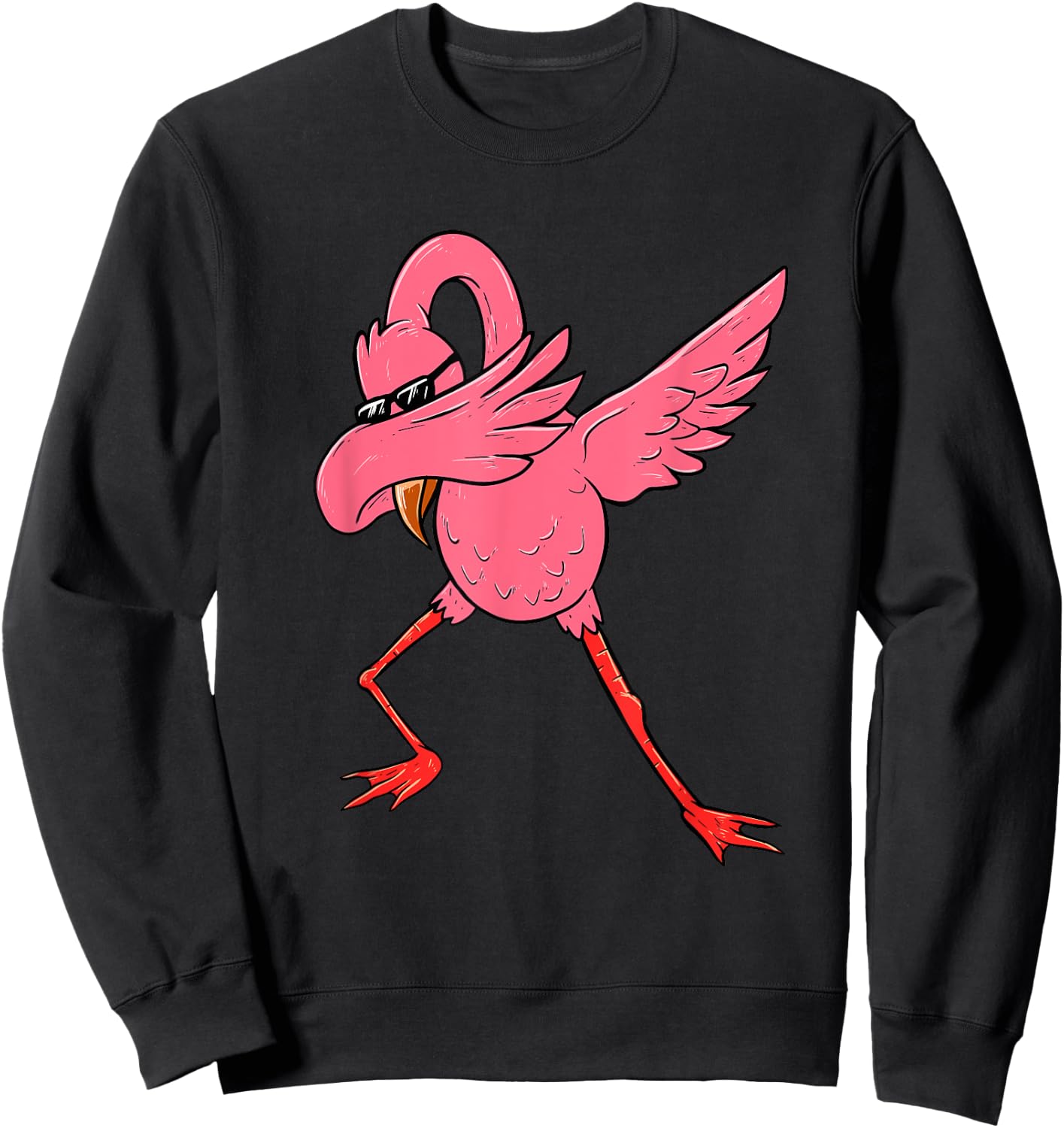 Dabbing Flamingo - Cute Flamingo Zoo Animal Sweatshirt - Sweatshirt | Black