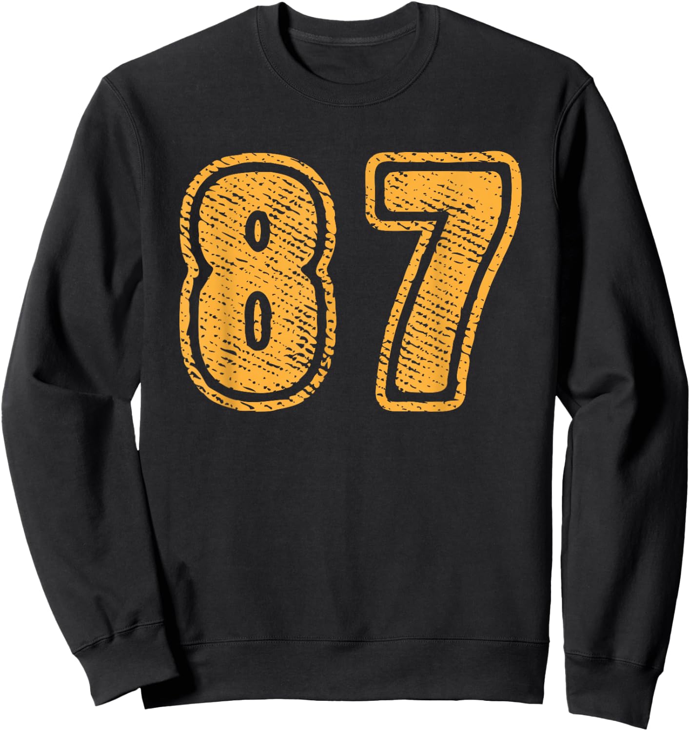 Number 87 On Front Big Bold 87 Team Group Player Matching Sweatshirt - Sweatshirt | Black