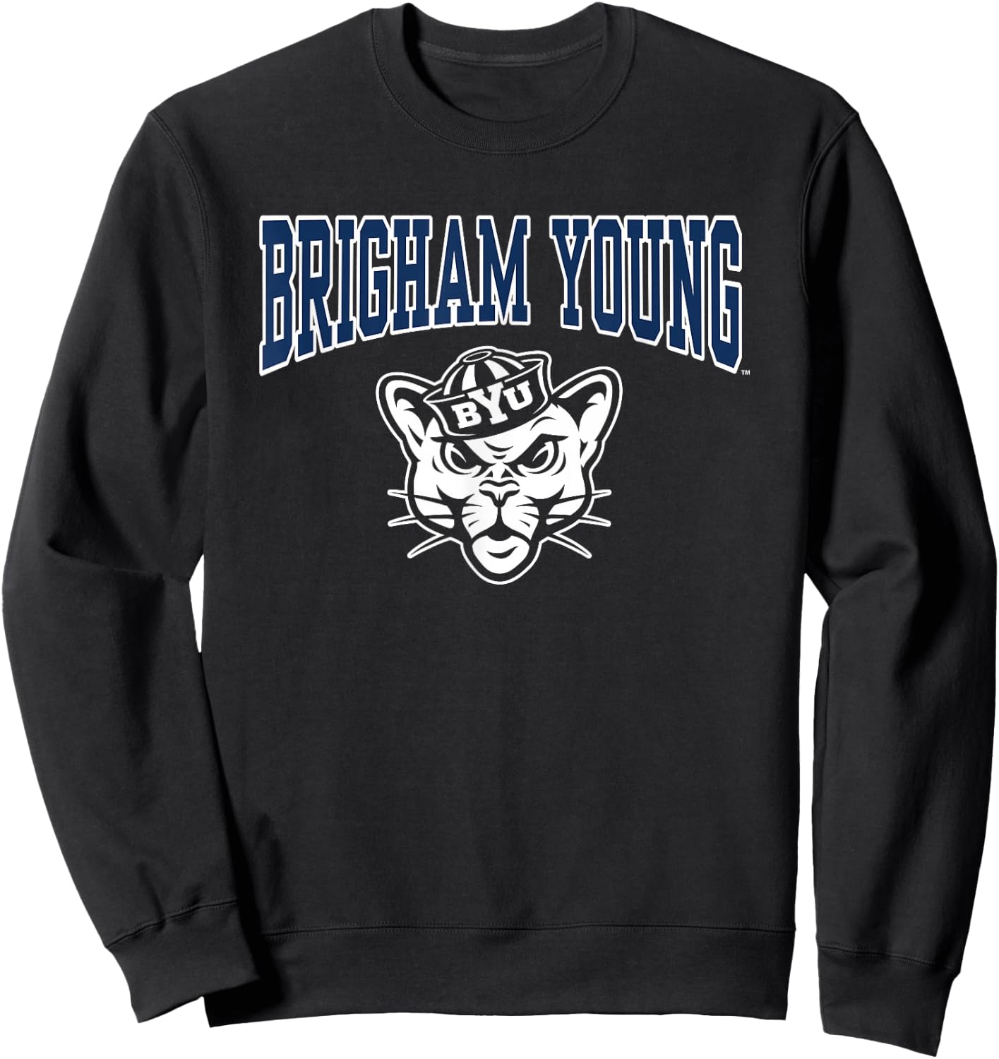 BYU Cougars Cosmo Mascot Blue Officially Licensed Sweatshirt - Sweatshirt | Black