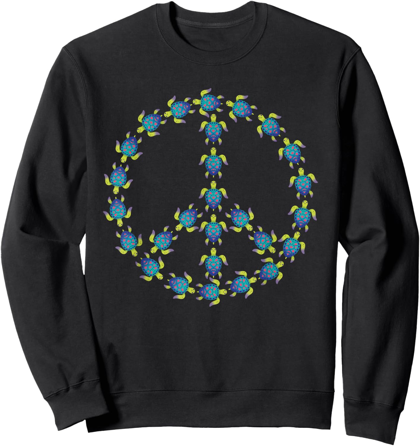 Peace Turtles Turtle Peace Symbol Sea Life Peace Advocate Sweatshirt - Sweatshirt | Black