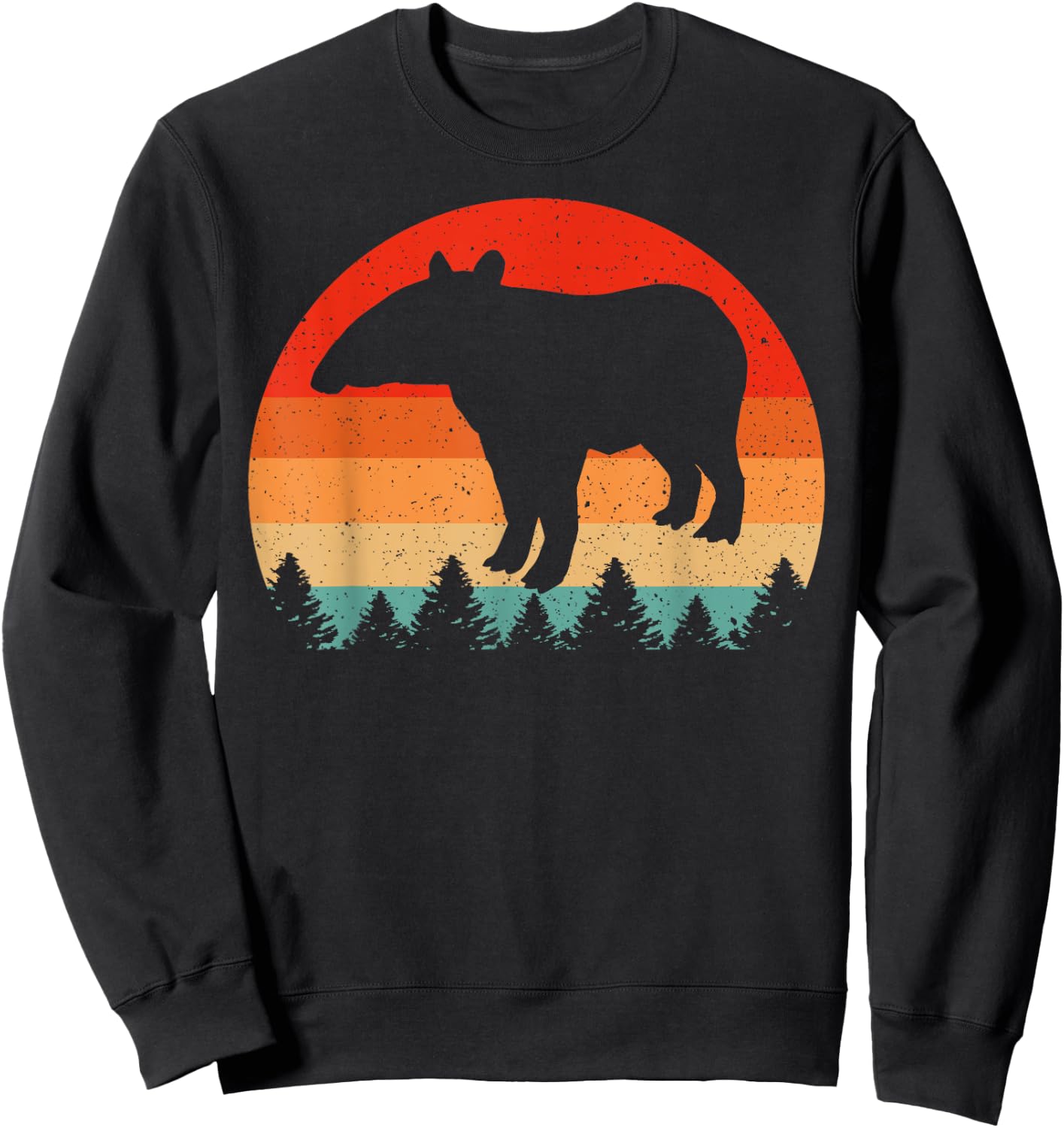 Vintage Retro Tapir Animal Lover Tapir Sweatshirt - Sweatshirt | Black