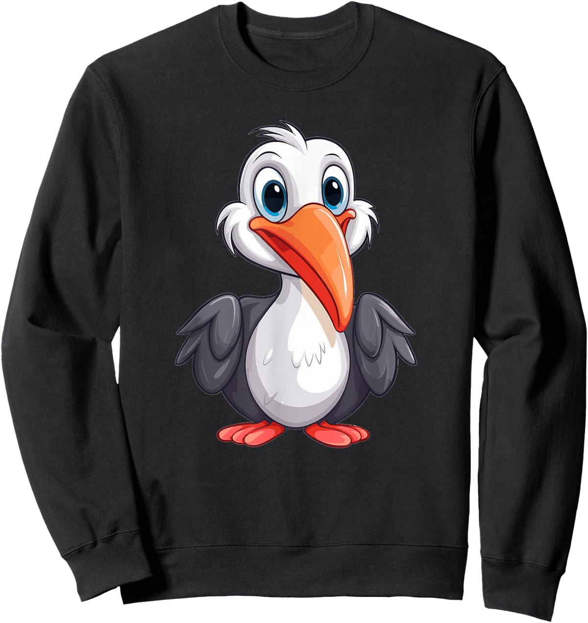 Cute Pelican I Kids Pelican Sweatshirt - Sweatshirt | Black