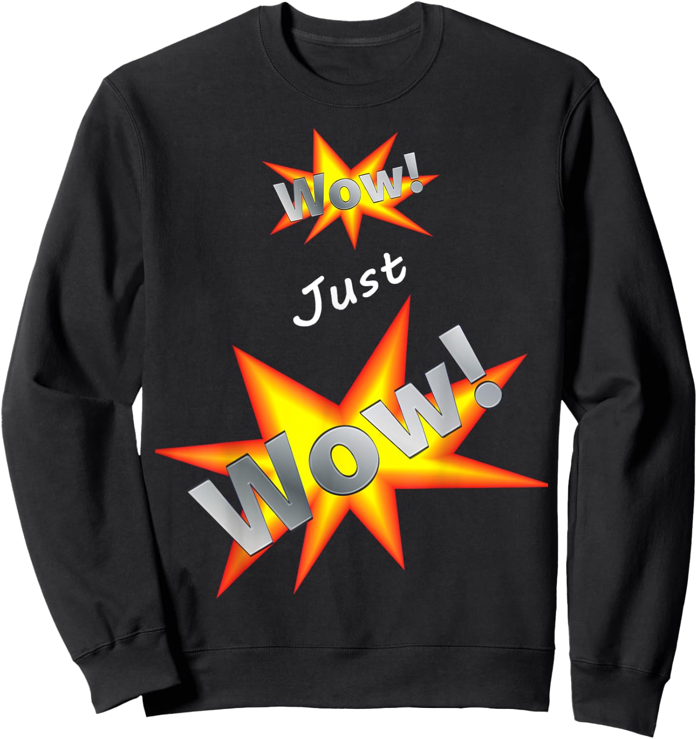 Wow just wow show your appreciation and surprise pop art Sweatshirt - Sweatshirt | Black