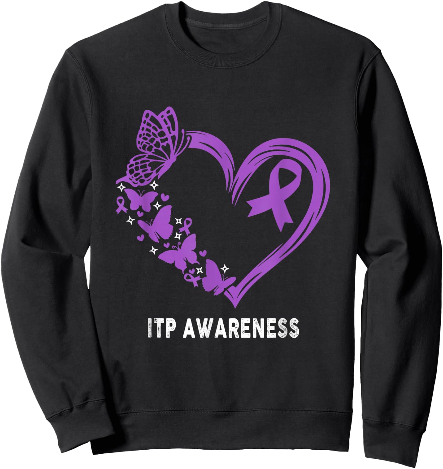 ITP Awareness Heart ITP Warrior Sweatshirt - Sweatshirt | Black
