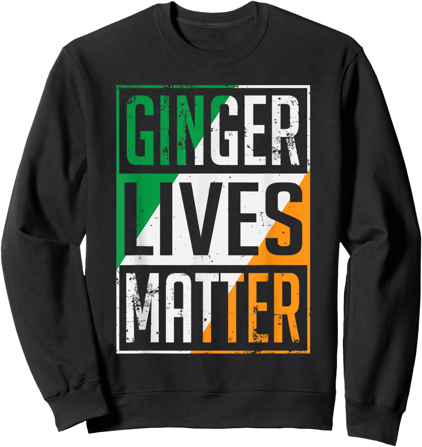Ginger Lives Matter Irish Flag St Patricks Day Redhead Men Sweatshirt - Sweatshirt | Black