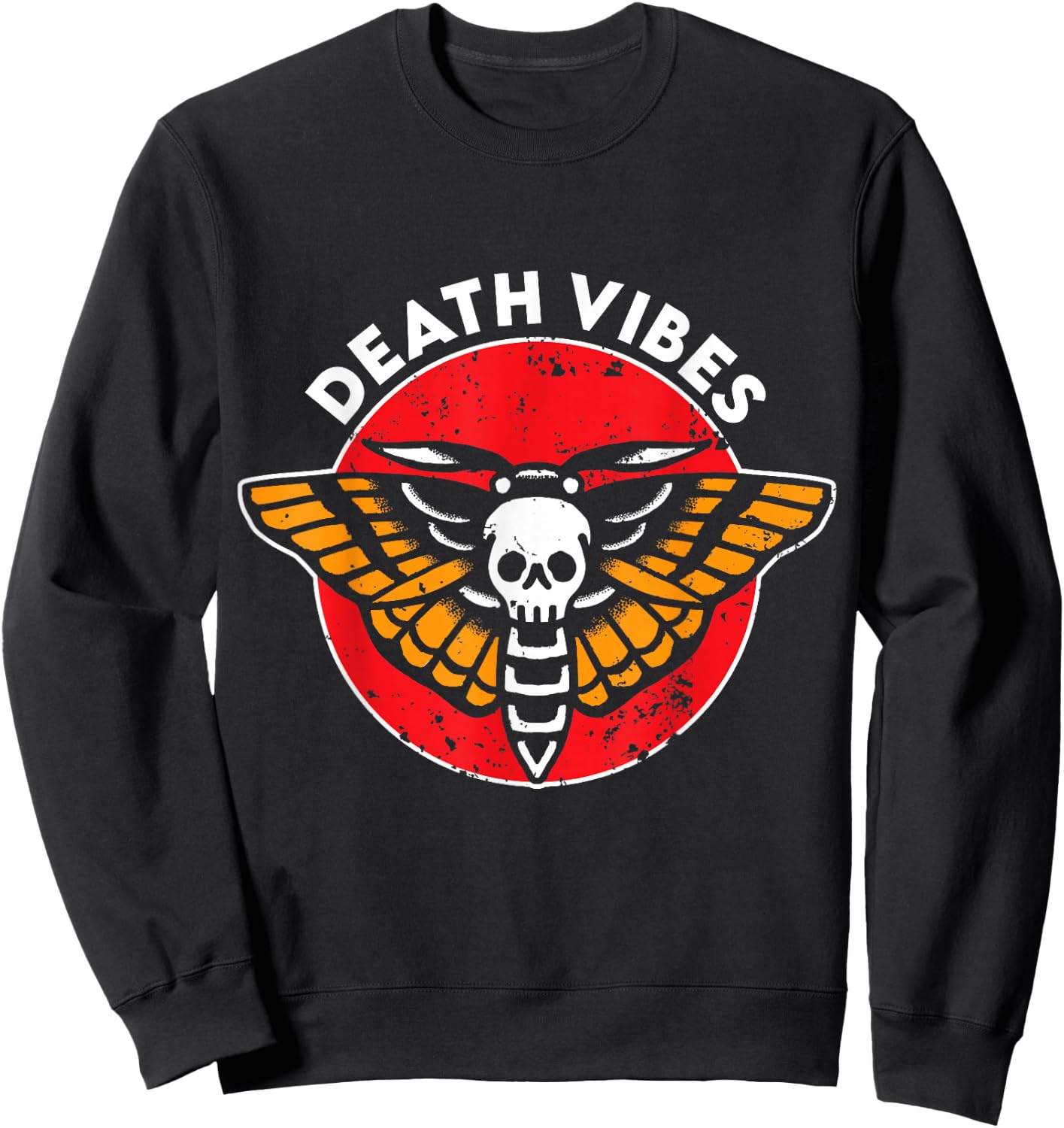 Death Vibes Moth Tattoo American Traditional Old School Ink Sweatshirt - Sweatshirt | Black